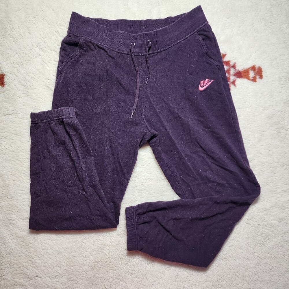 Nike Sportswear Purple Training Essential Sweatpants Medium High Rise Tapered